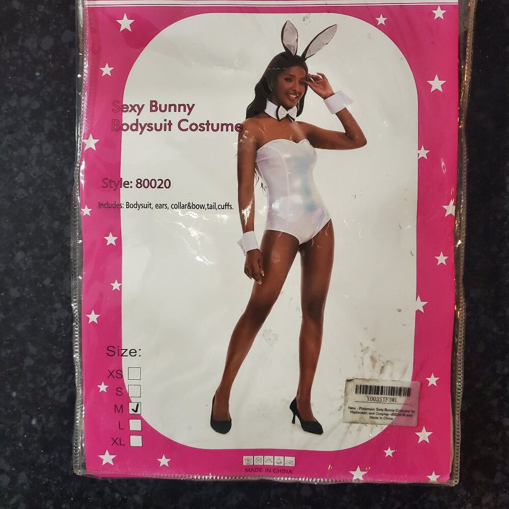 Sexy Bunny Bodysuit- Costume- Size Adult Medium- New- RRR Halloween